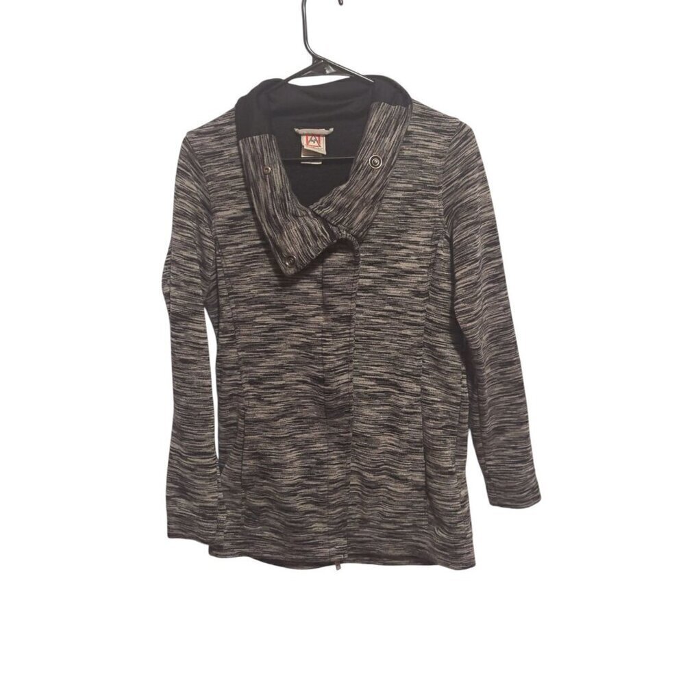 Avalanche Women's Black and Gray Space-Dye Hooded Jacket